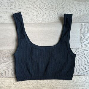 Zara black ribbed crop top, size XS/S.